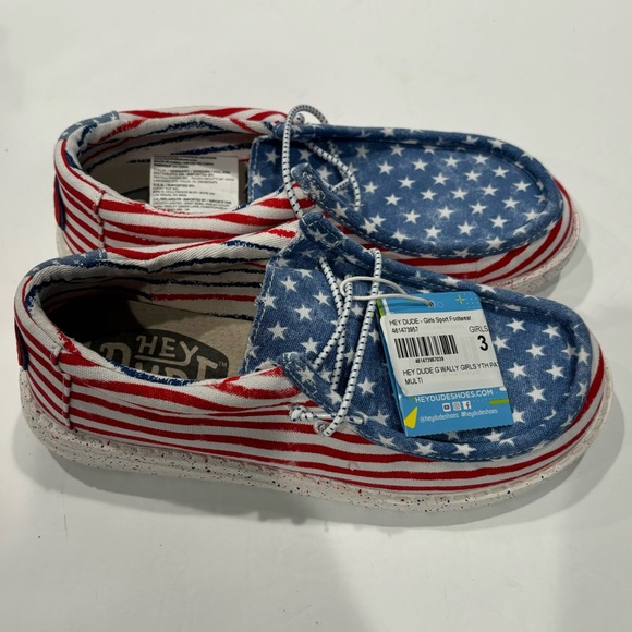 HEY DUDE‎ WALLY YOUTH PATRIOTIC GIRL'S SHOES SIZE Y3-L4 - Picture 7 of 10